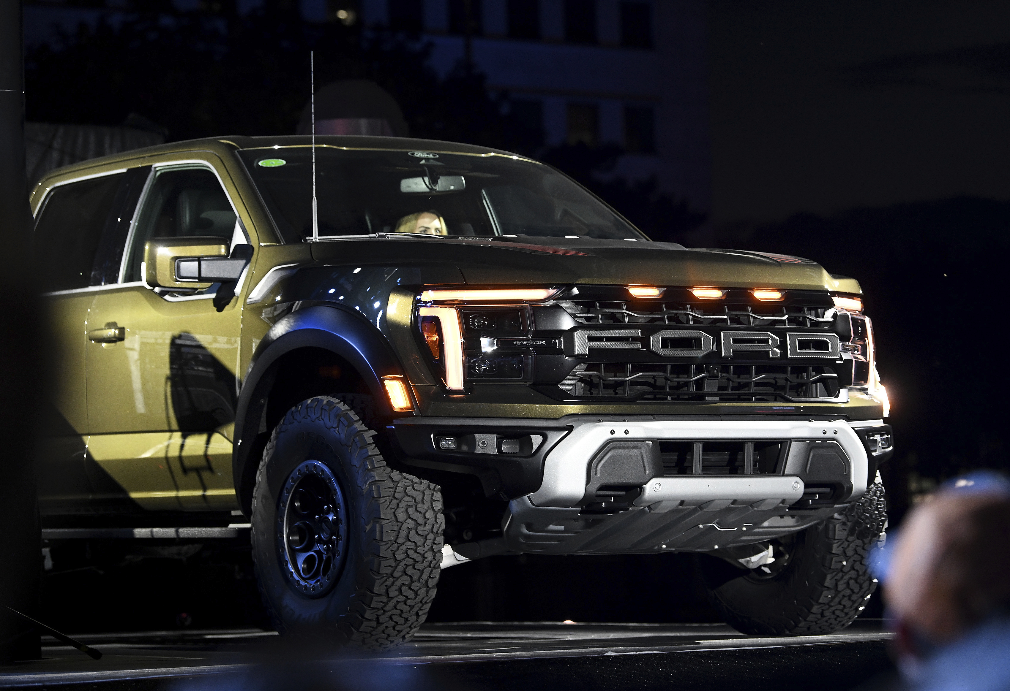 The new F-150 Raptor is revealed at F-150 Fest in Detroit on Tuesday. 