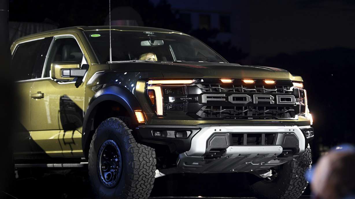 The new F-150 Raptor is revealed at F-150 Fest in Detroit on Tuesday.