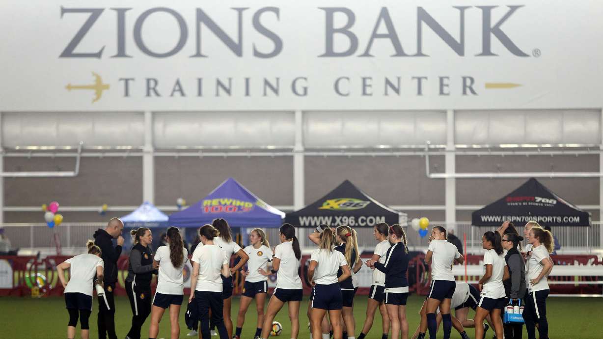 The Utah Royals FC practice in the new Zions Bank Real Training Academy in Herriman on Wednesday, Feb. 28, 2018.