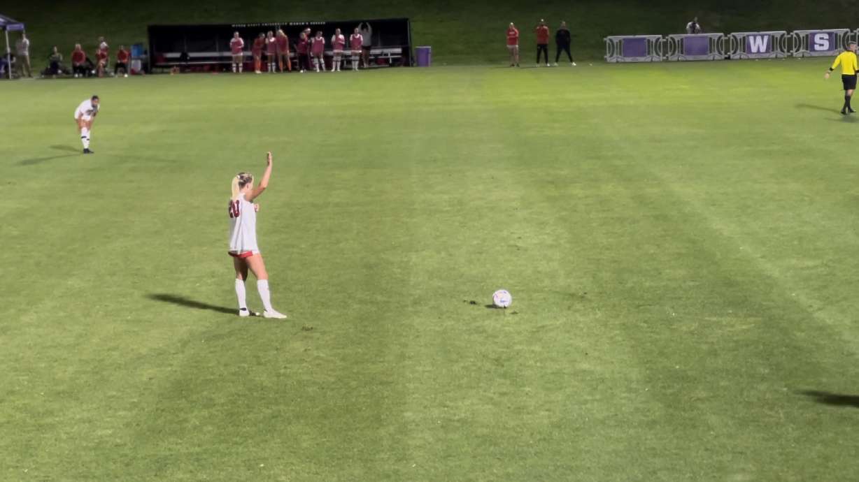 Utah's Katie O'Kane lines up for a penalty kick against the Wildcats