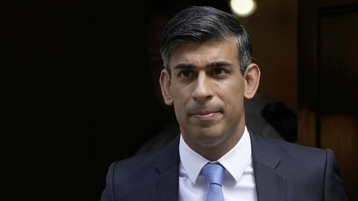Britain's Prime Minister Rishi Sunak leaves 10 Downing Street to go to the House of Commons for his weekly Prime Minister's Questions in London, Sept. 6. Sunak has described American XL Bully dogs as a “danger to our communities” and announced plans to ban them following a public outcry after a series of recent attacks.