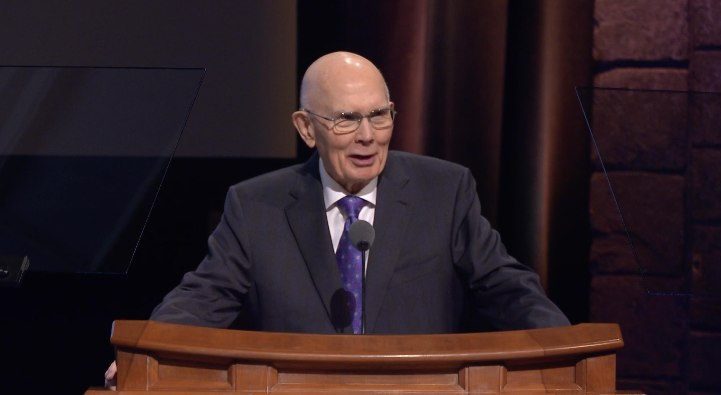 President Dallin H. Oaks speaks at the Joseph Smith Papers Conference on Friday and announced that a new biography is being written about Joseph Smith, founder of The Church of Jesus Christ of Latter-day Saints.