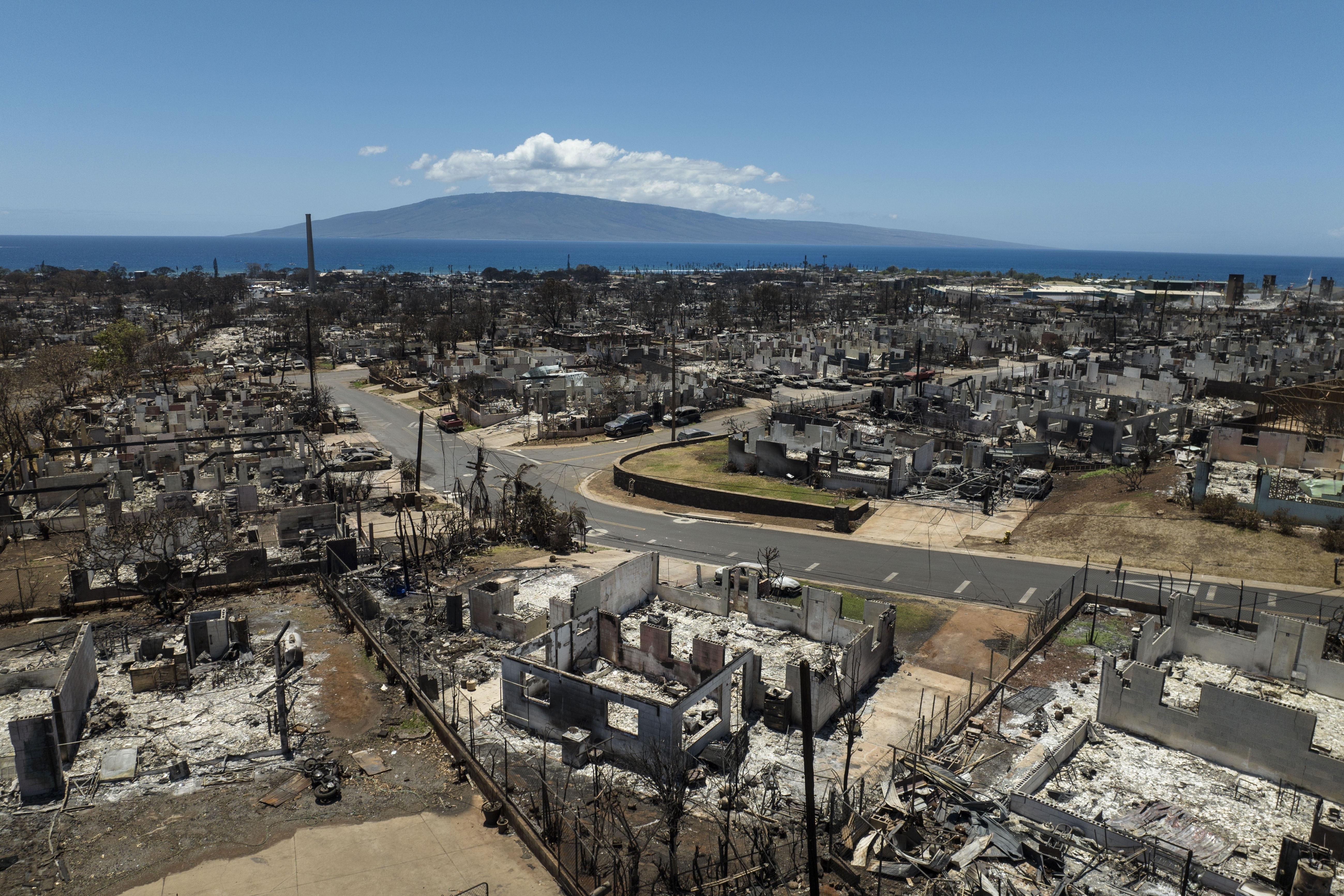Destroyed homes in Lahaina, Hawaii, Aug. 22. The National Oceanic and Atmospheric Administration announced 23 extreme weather events in America through August this year.