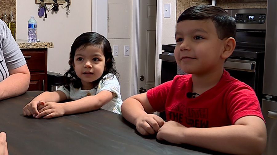 With the help of Ogden’s house call visits, Cesar, right, made excellent progress preparing to start school.