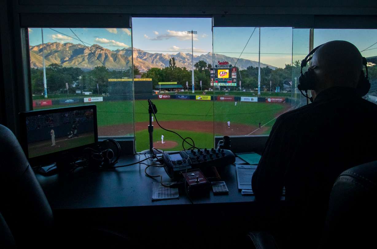 Salt Lake Bees radio announcer Steve Klauke offers play-by-play of the Salt Lake Bees game against the Sacramento River Cats at Smith's Ballpark on Wednesday. Klauke is set to call his last Bees game on Sunday after 29 years with the team.
