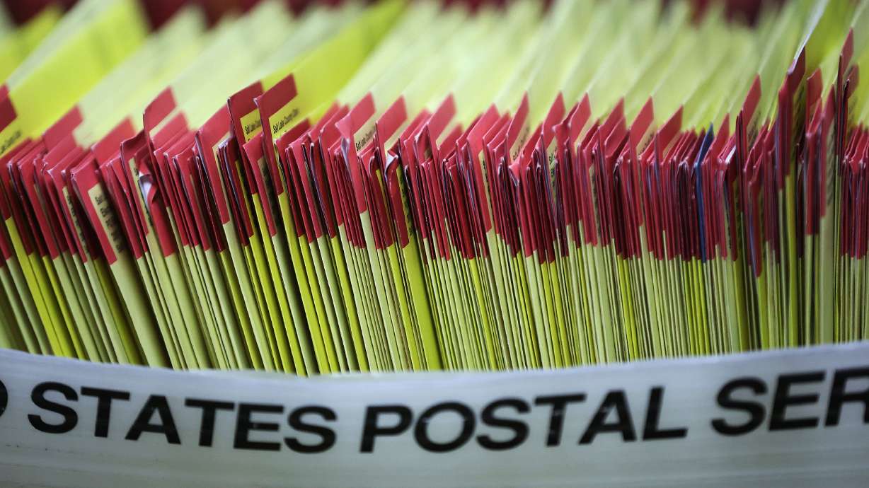 Sorted ballots are shelved at the Salt Lake County Clerk’s Office in Salt Lake City on Nov. 8, 2022. Election officials completed an annual report for lawmakers, which found county clerks in compliance with state and federal voter registration laws.