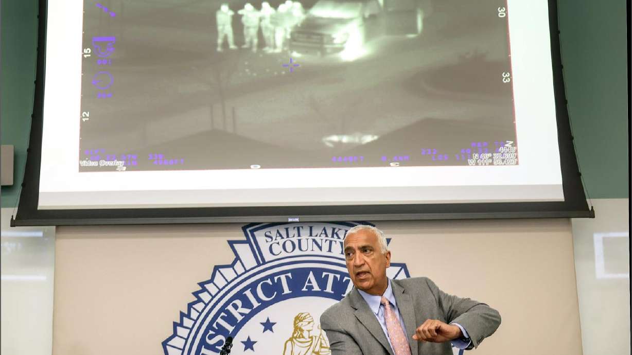 Eight officers were legally justified in shooting and killing a gunman who had led police on three chases before killing a police dog in South Jordan in 2022, Salt Lake County District Attorney Sim Gill announced Friday.