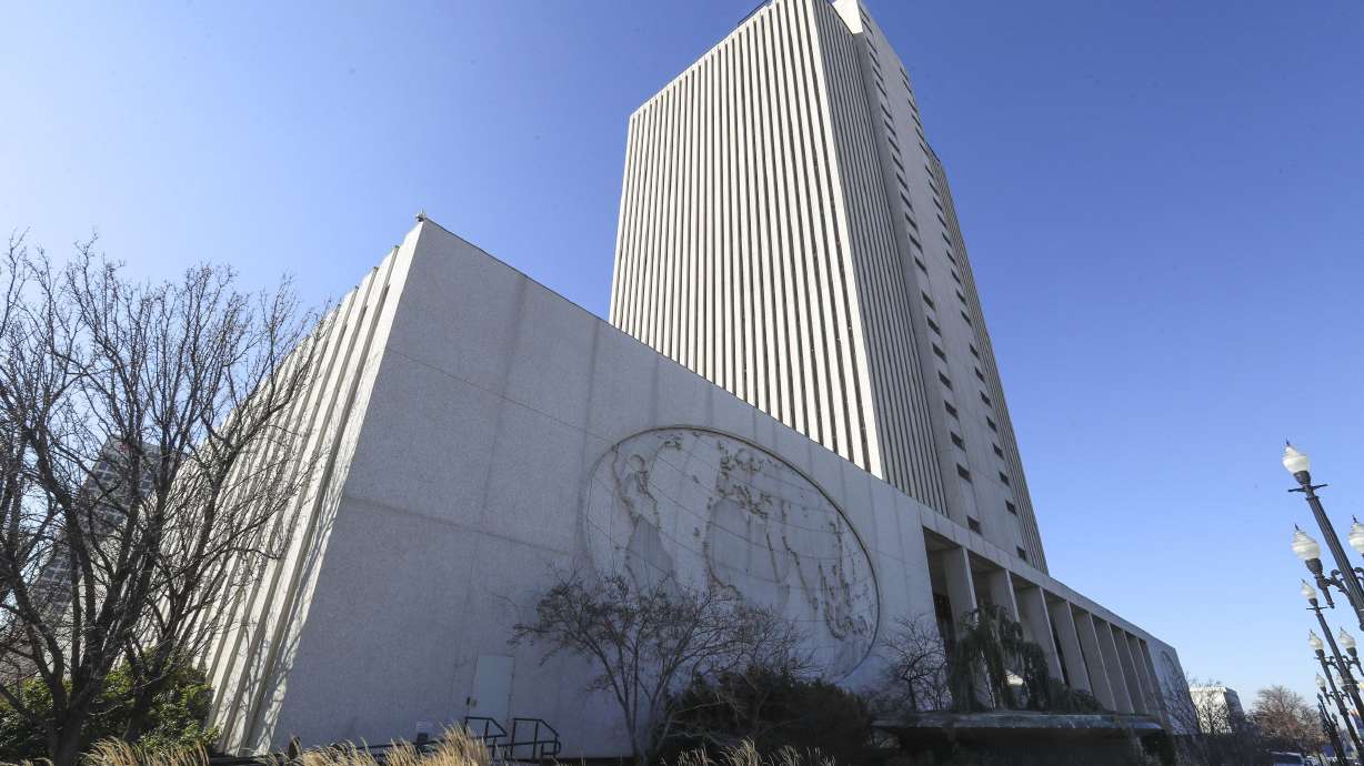 The Church Office Building of The Church of Jesus Christ of Latter-day Saints is pictured in Salt Lake City on Feb. 19, 2020. The church is seeking an en banc review or rehearing of a lawsuit before the full 9th Circuit.