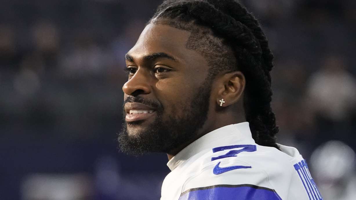 FILE - Dallas Cowboys cornerback Trevon Diggs stands on the field before a preseason NFL football game against the Las Vegas Raiders in Arlington, Texas, Aug. 26, 2023. n Diggs tore the ACL in his left knee during practice Thursday, Sept. 21, 2023, a major setback for a defense off to a great start in 2023.