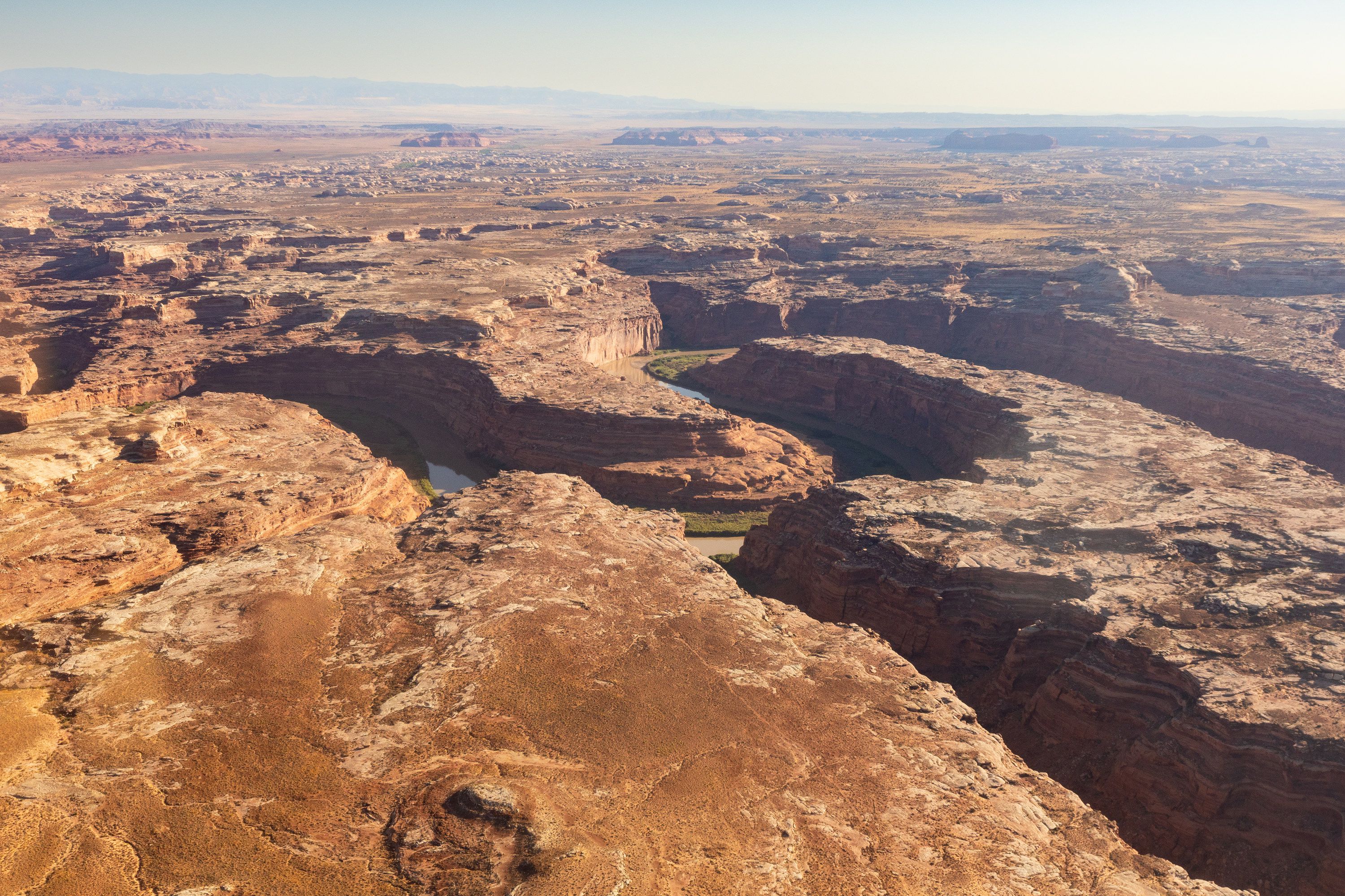 A view over Labyrinth Canyon and the Green River from an EcoFlight on Friday above one of the areas that will be impacted by the Labyrinth Canyon and Gemini Bridges Travel Plan.