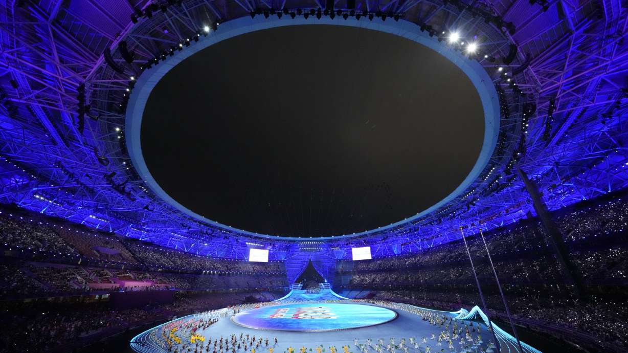 Artist perform ahead of the opening ceremony of the 19th Asian Games in Hangzhou, China, Saturday, Sept. 23, 2023.