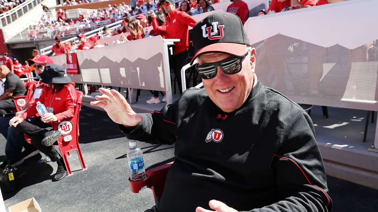 Former Ute coach Ron McBride attends the game in Salt Lake City on Saturday, Sept. 23, 2023.
