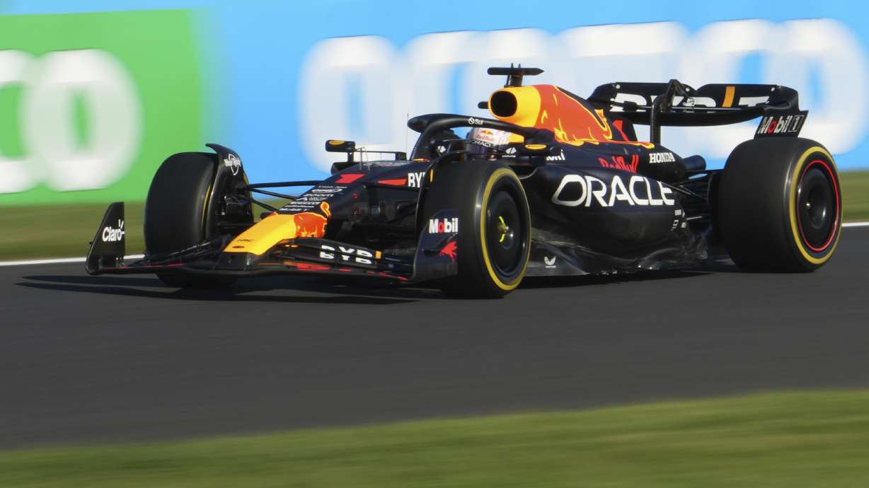 Red Bull driver Max Verstappen of the Netherlands steers his car during the Japanese Formula One Grand Prix at the Suzuka Circuit, Suzuka, central Japan, Sunday, Sept. 24, 2023.