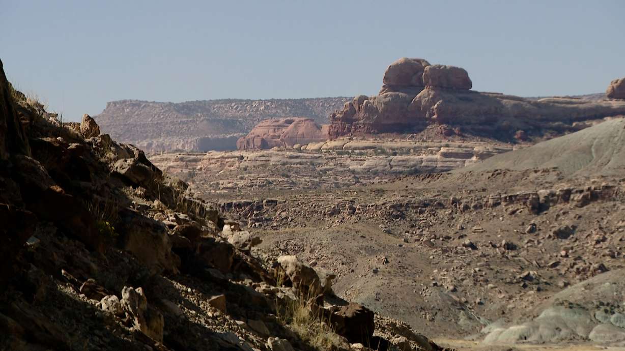Utahraptor State Park near Moab is shown on Sept. 25, 2023. Utah State Park officials said Wednesday the park's official grand opening will likely take place in a few months.