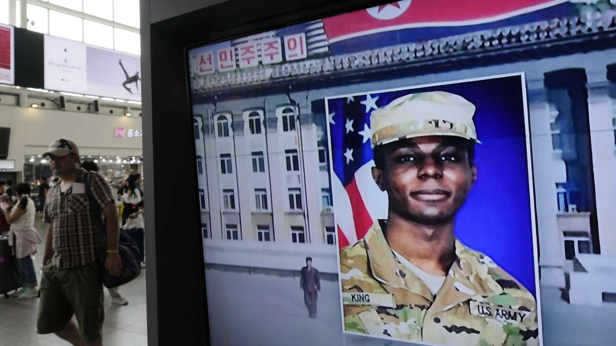 An image of American soldier Travis King in Seoul, South Korea, on Aug. 16. North Korea said Wednesday it has decided to expel King, who crossed into the country in July.