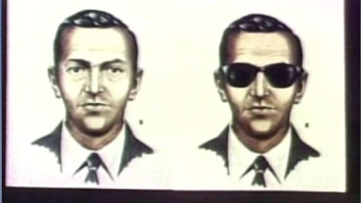 An artist's rendering of D.B. Cooper, who hijacked Northwest Orient Flight 305 out of Portland, Ore., and demanded $200,000 in ransom.