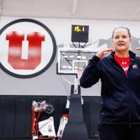 Inside the Utah women's basketball team's practice gym, a reminder of what the goal is