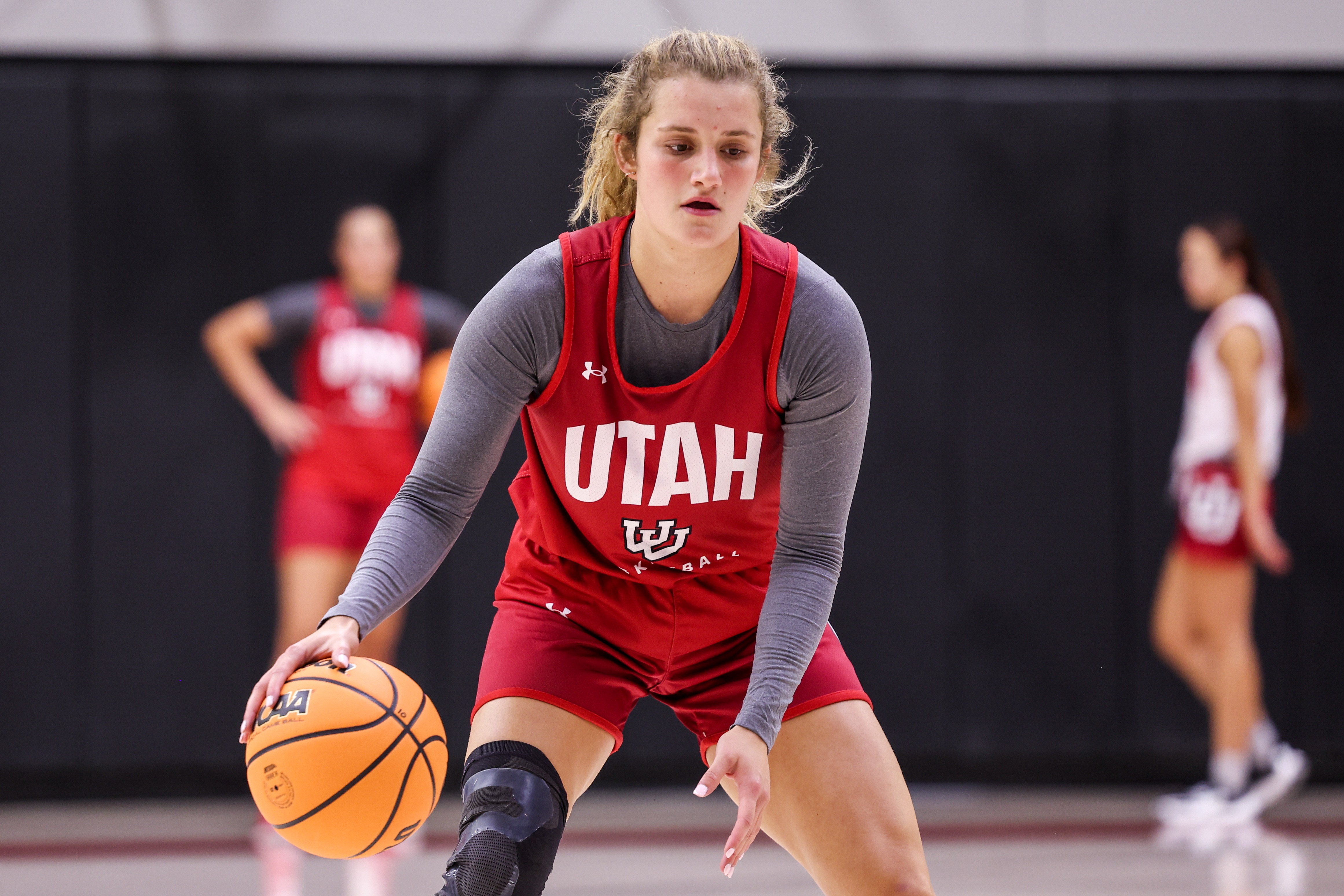Matyson Wilke takes part in Utah's first official practice in Salt Lake City on Monday, Sept. 25, 2023.