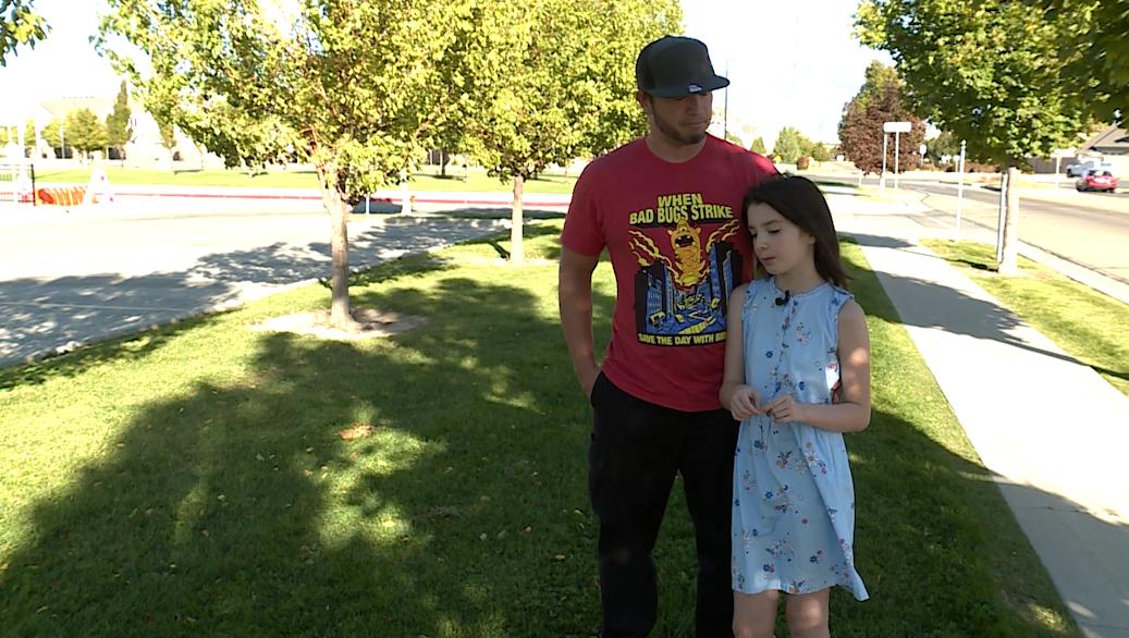 Jesse and Alison Sirivanchai talk to KSL outside Fox Hollow Elementary School in West Jordan Wednesday.