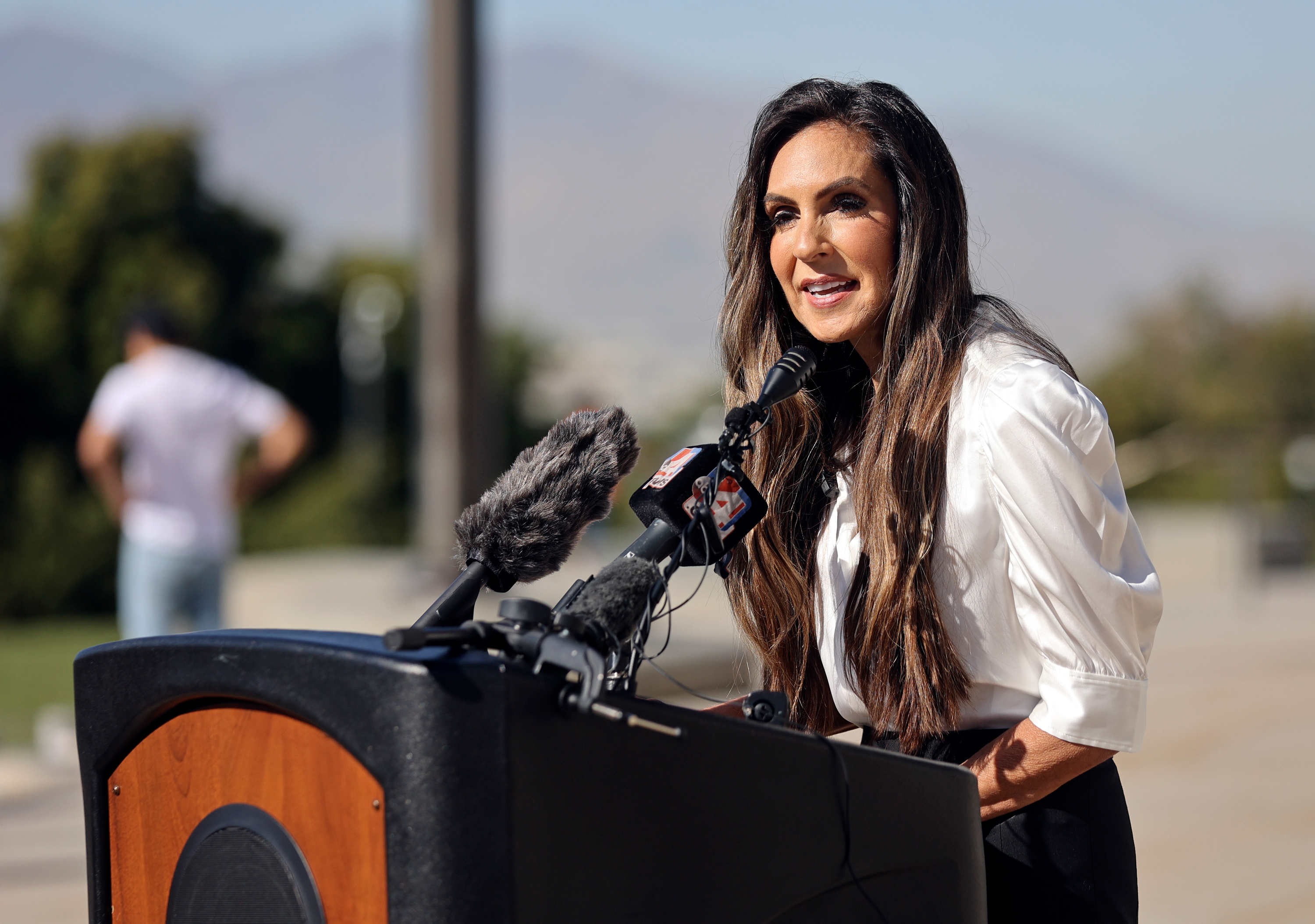 Suzette Rasmussen, an attorney who represents former employees and contractors of Operation Underground Railroad, speaks at the Capitol in Salt Lake City on Thursday.