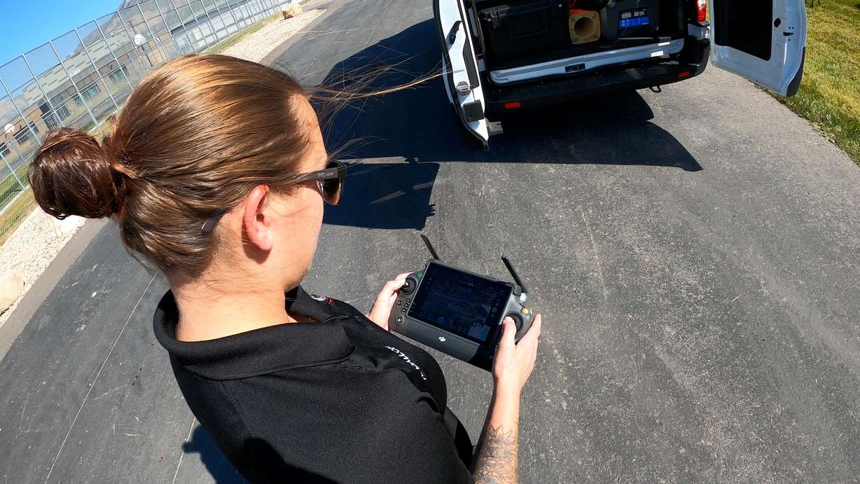 Weber County Sheriff's detective Kayla Dallof manages the drone program. The county is using drones to help solve crimes faster.