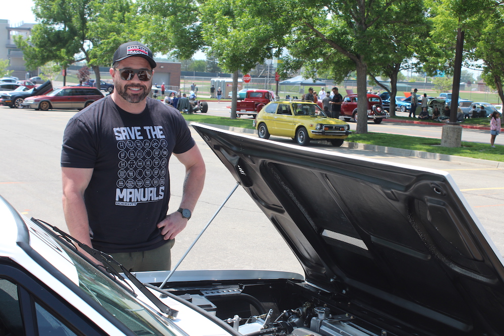 Dante Dagostini and his 1976 Fiat rally replica at the Utah Valley University Auto Expo in May.