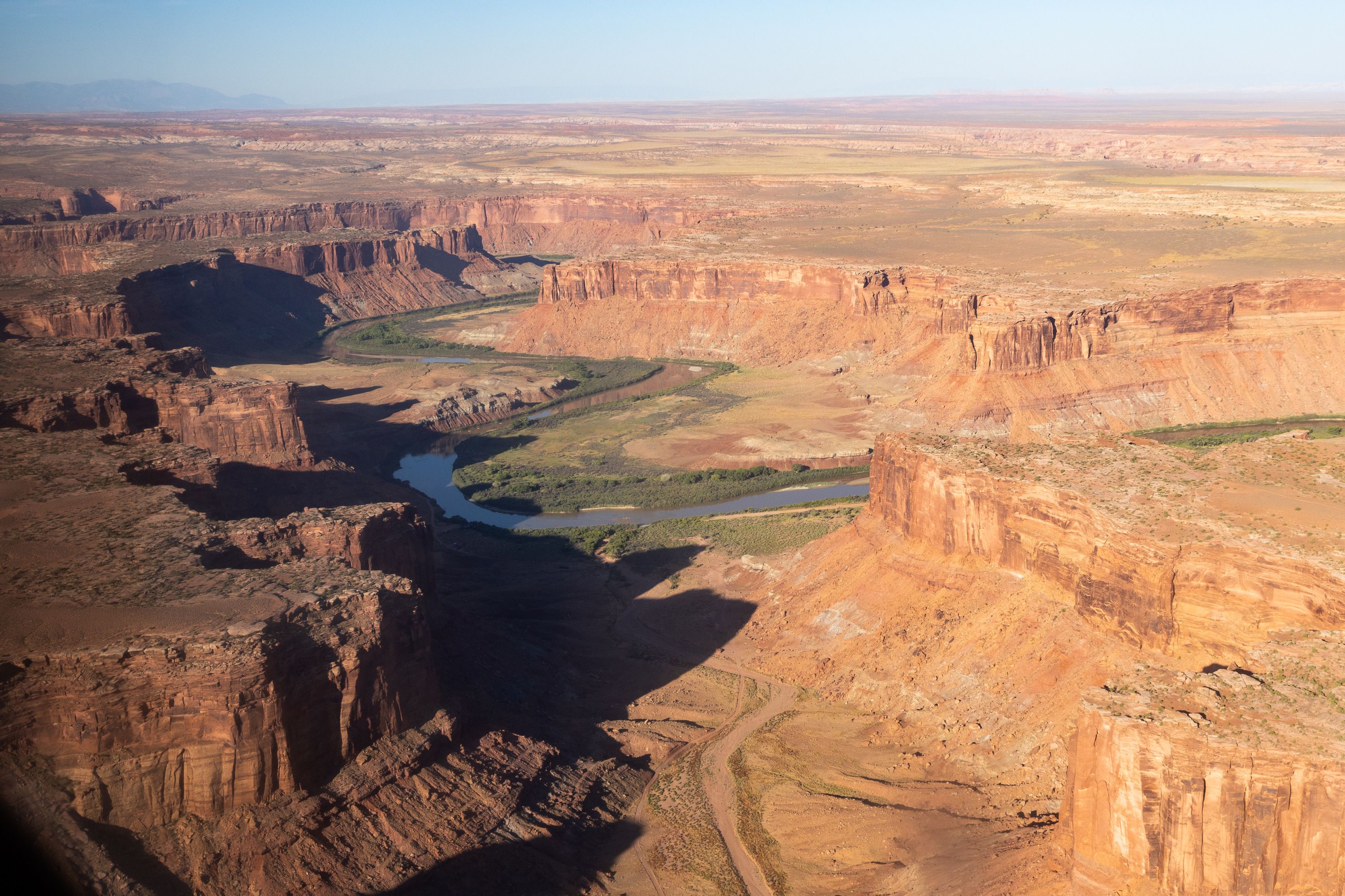 A view over Labyrinth Canyon and the Green River from an EcoFlight above one of the areas that will be impacted by the Labyrinth Canyon and Gemini Bridges Travel Plan on Sept. 22. The new plan includes regulations on where and, in some areas, when off-road recreation motorized vehicles can be used.