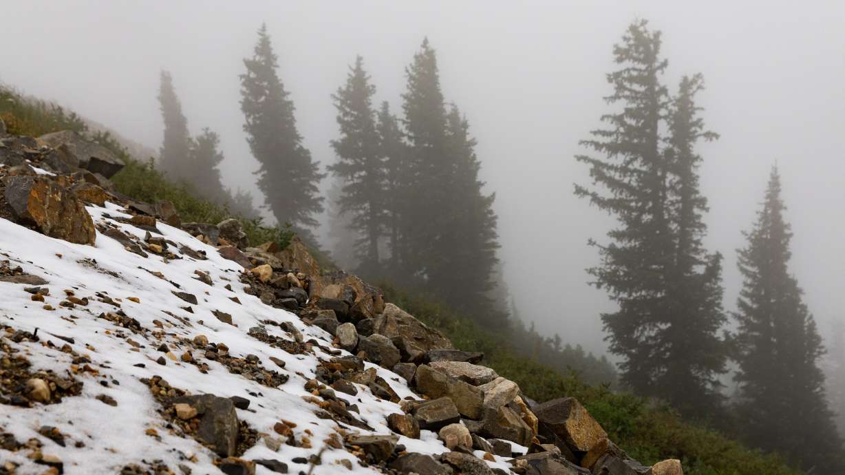 Snow falls by Snowbird Resort on Sept. 4. Utah's new water year is forecast to begin with some measurable snow in the mountains, plus rain and cooler temperatures across the state.