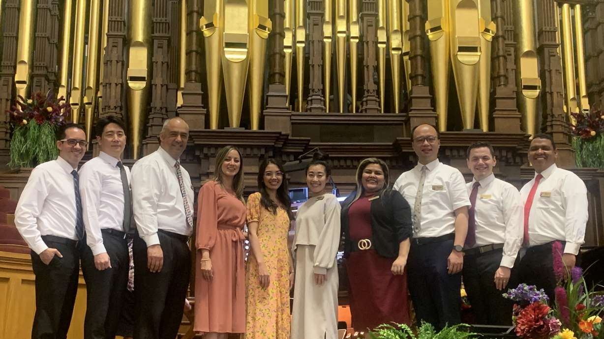 Ten members of The Church of Jesus Christ of Latter-day Saints from eight different countries are joining the Tabernacle Choir at Temple Square during this weekend's General Conference.