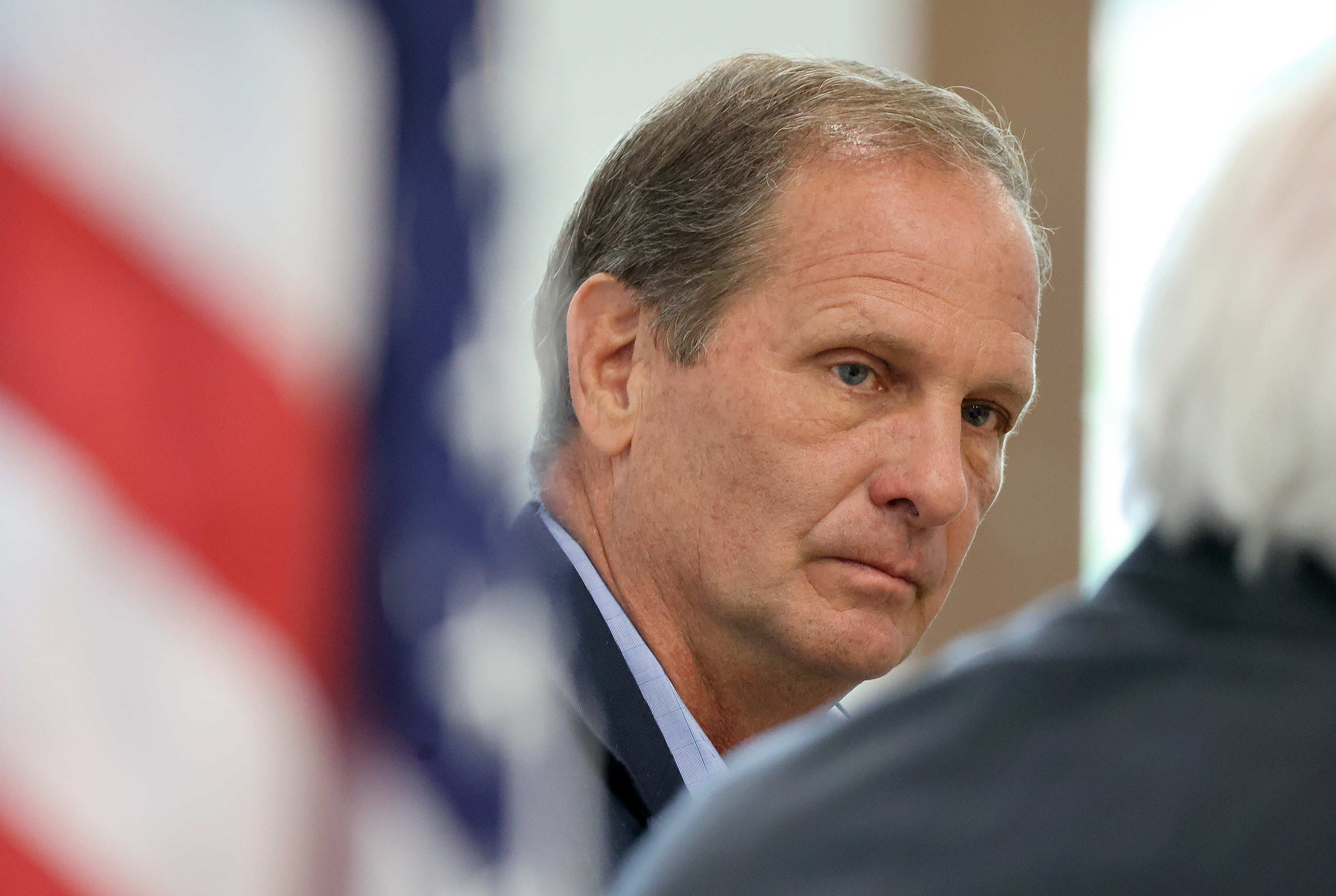 Then-Rep. Chris Stewart, R-Utah, at Sutherland Institute’s 2023 Congressional Series at the University of Utah on Aug. 3. Stewart has been appointed chairman of the Utah Aerospace and Defense Association.