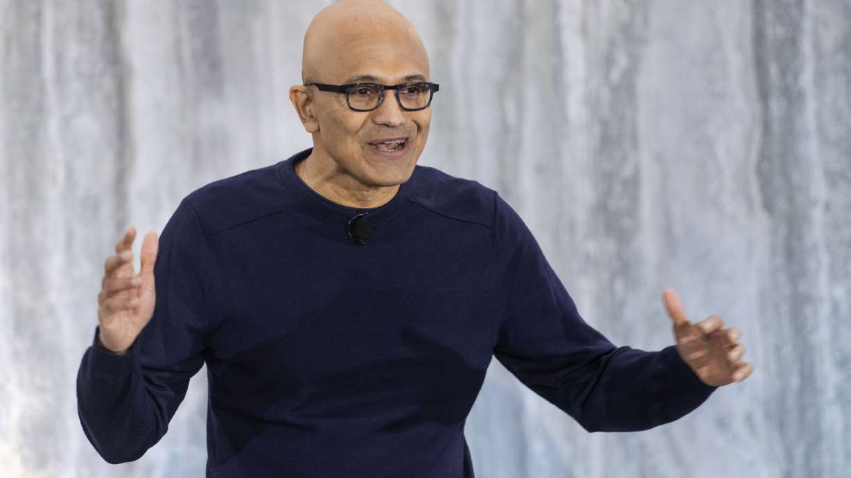 Microsoft CEO Satya Nadella speaks, Feb. 7, in Redmond, Wash. Nadella says unfair tactics used by Google led to its dominance as a search engine.