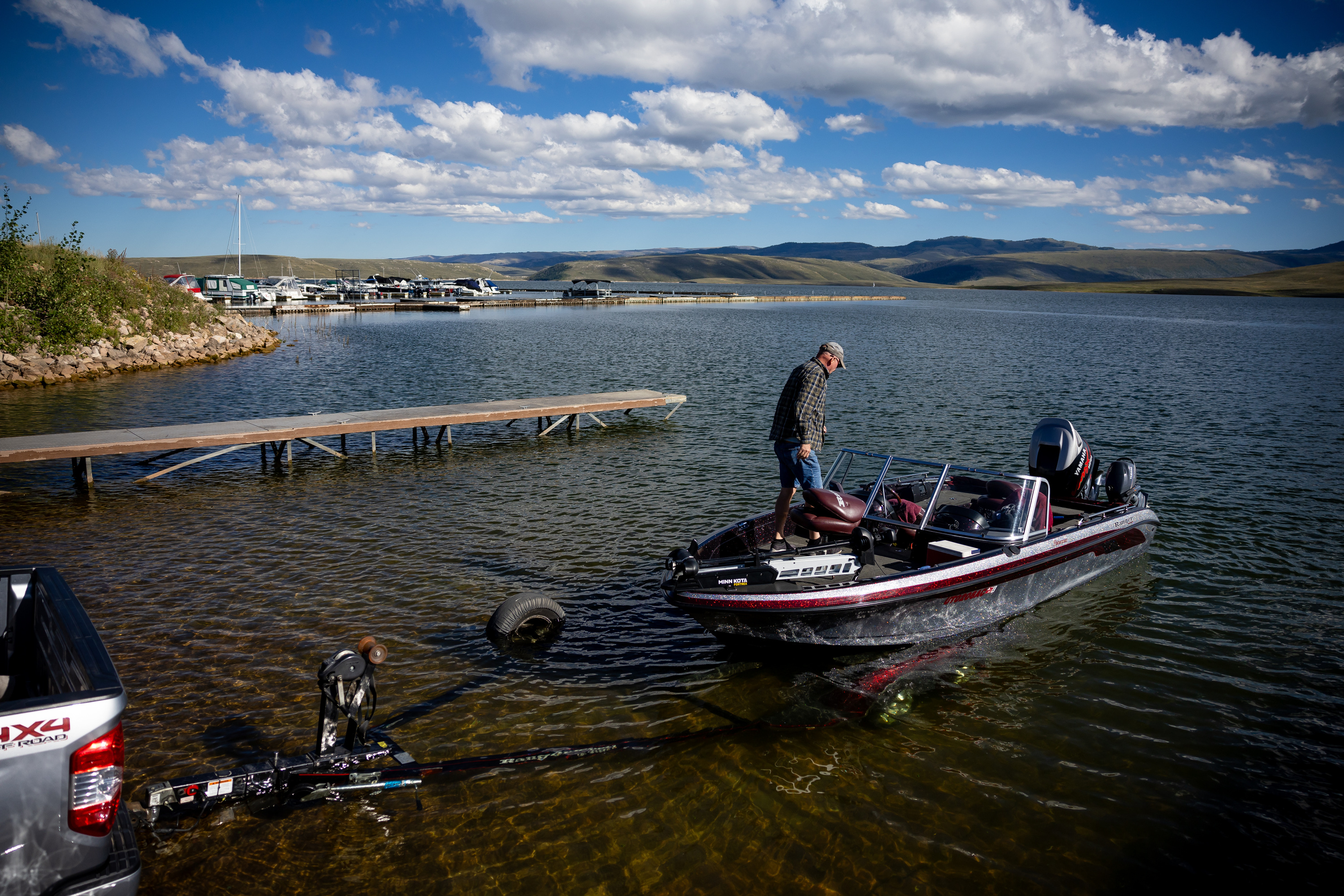 Jon Snow, of Springville, launches his boat for trout fishing at Strawberry Reservoir on Sept. 5, 2023. Utah wildlife officials say drought and lower water levels are possible in some fishing areas this summer.