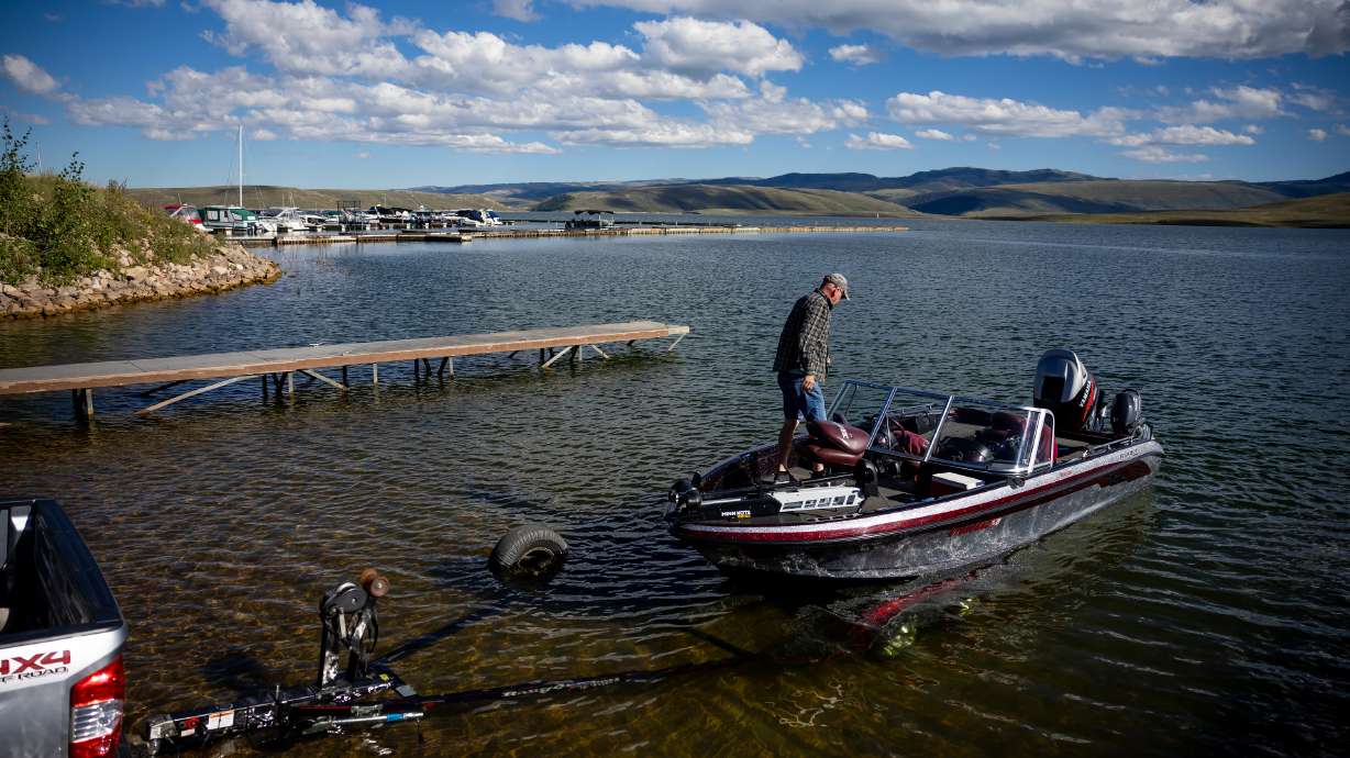 Jon Snow, of Springville, launches his boat to do some trout fishing at Strawberry Reservoir on Sept. 5. Utah's reservoirs are 76% full at the start of the 2024 water year, which began Sunday, as a result of the strong 2023 water year.