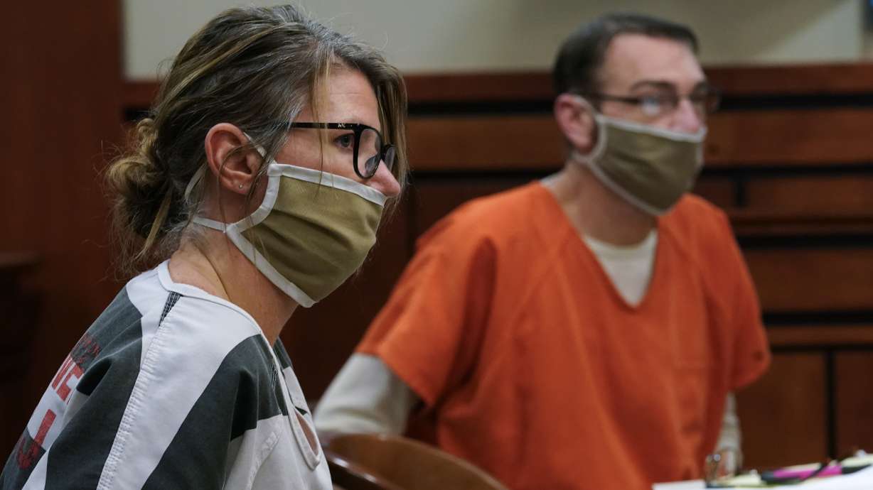 Jennifer and James Crumbley, appear in court in Rochester Hills, Mich., Feb. 2, 2022. The Michigan Supreme Court turned down an appeal Tuesday, clearing the way for the parents of the Oxford High School shooter to face trial on involuntary manslaughter charges.