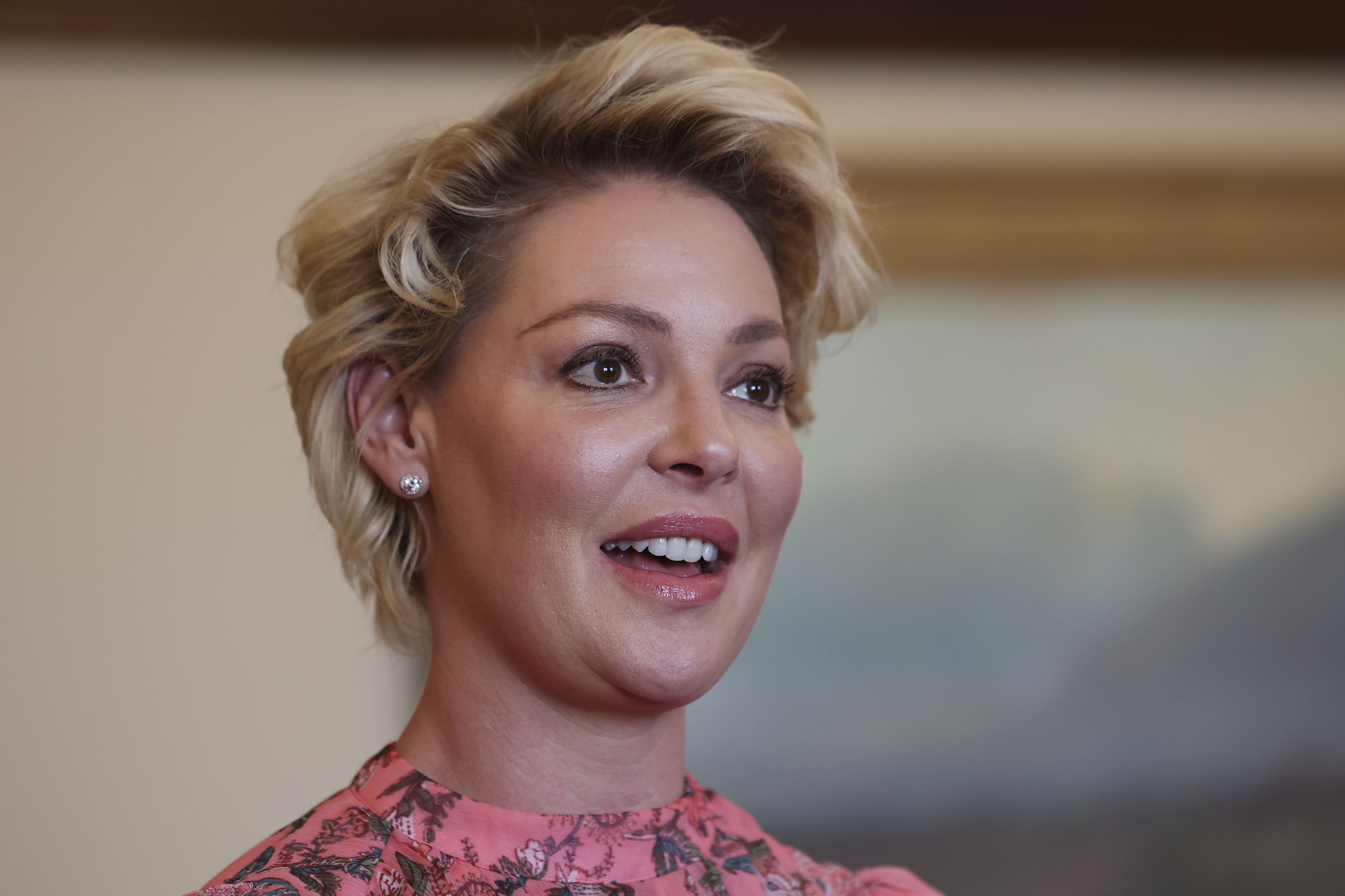 Katherine Heigl speaks at a press conference about gas chamber euthanasia of animals in shelters at the Capitol in Salt Lake City on Jan. 18. Heigl, a longtime animal advocate, wants to see the end of gas chambers in Utah.