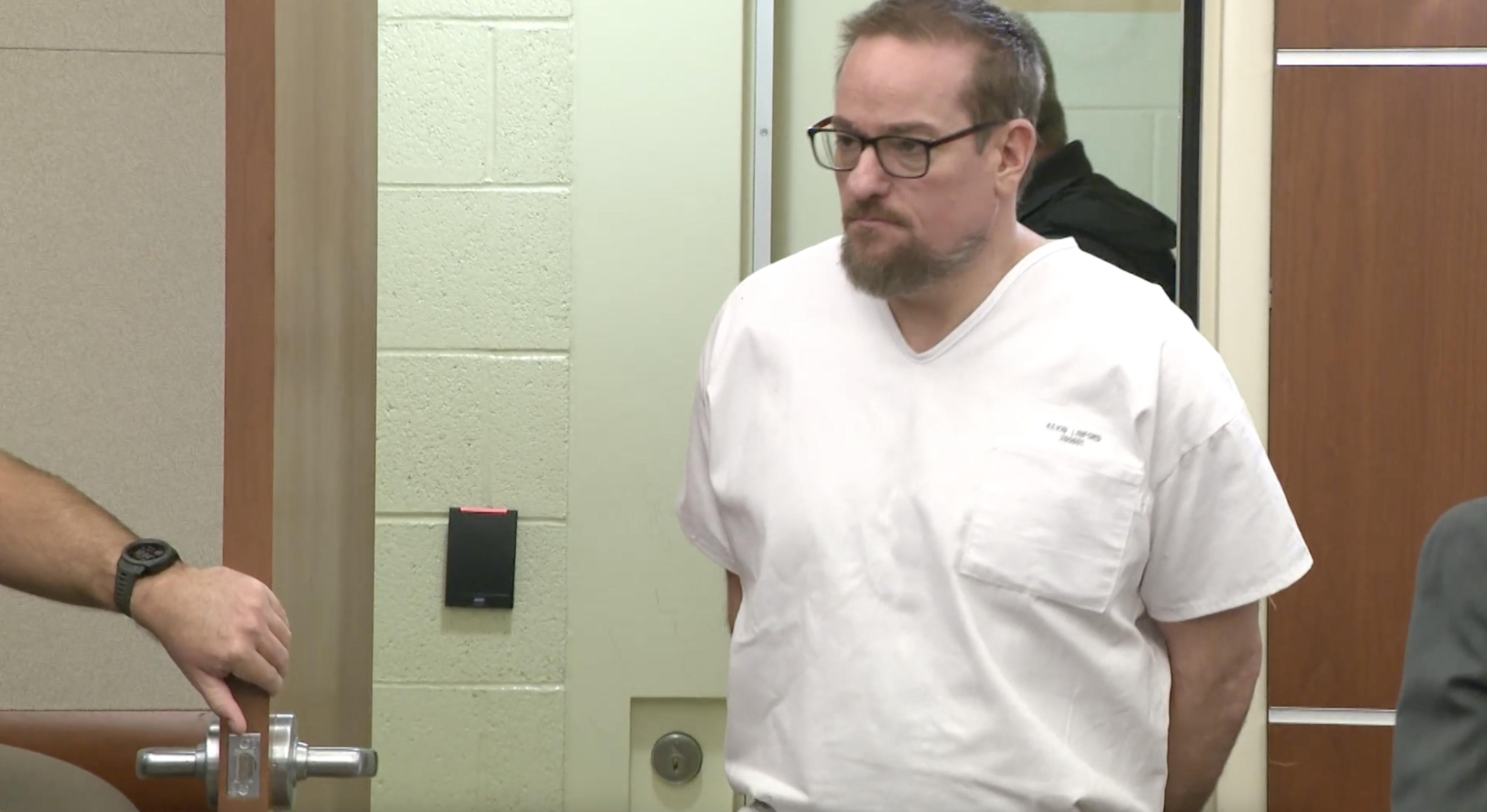 Kevin Linford walks into a West Jordan courtroom on Friday. Linford admitted to assaulting women, sometimes at parties he helped host through his role as a leader in a singles group, and was sentenced to prison on Friday.