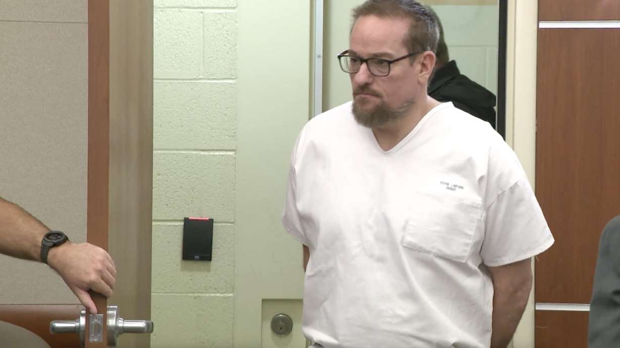 Kevin Linford walks into a West Jordan courtroom on Friday. Linford admitted to assaulting women, sometimes at parties he helped host through his role as a leader in a singles group, and was sentenced to prison on Friday.