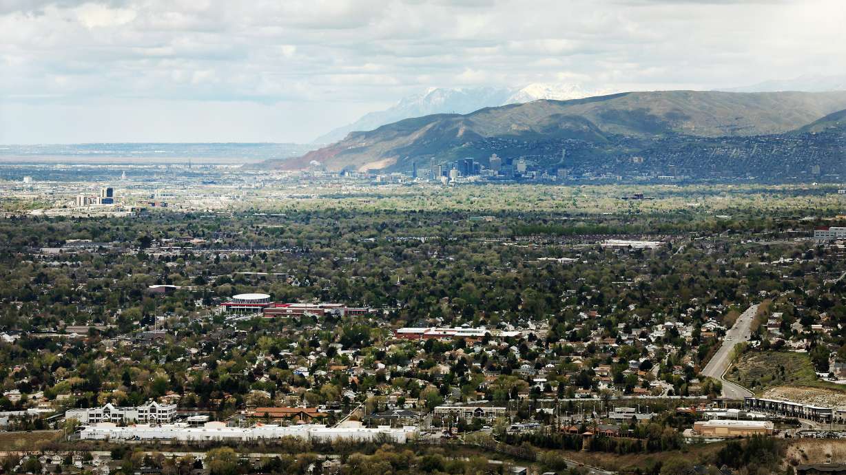 Homes in the Salt Lake Valley are pictured on May 3, 2022. Poverty has decreased and median household incomes have risen in Utah, but the racial and ethnic disparities still persist in the state.