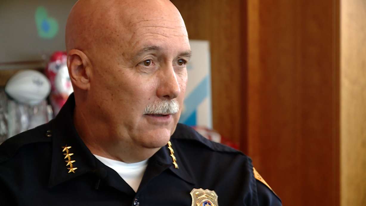 Salt Lake City Police Chief Mike Brown talks about sexual assault and homelessness in this undated photo.