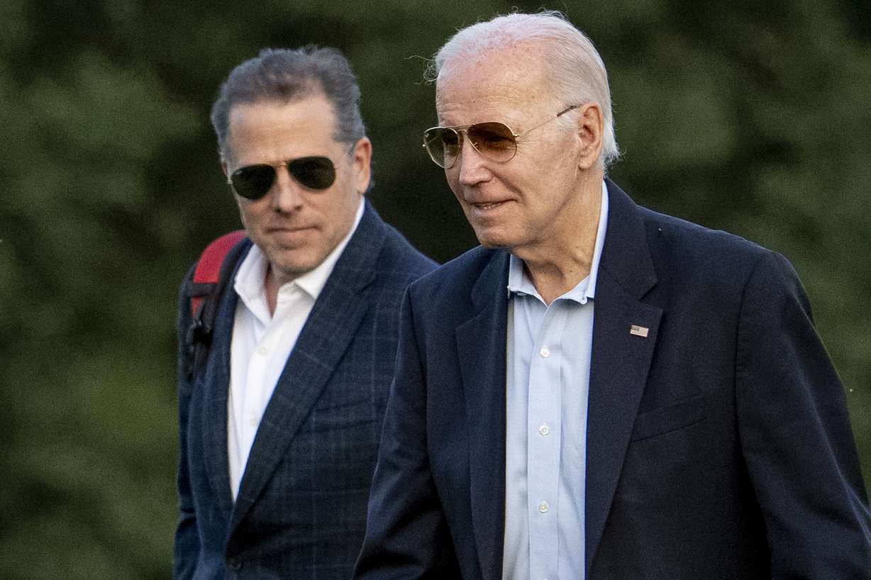President Joe Biden, and his son Hunter Biden arrive at Fort McNair, June 25, 2023, in Washington.