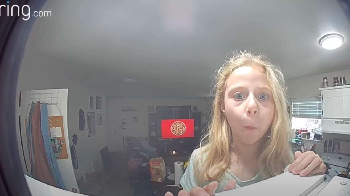 The moment a young girl in Arlington, Washington, realizes she's been caught stealing from the cookie jar.