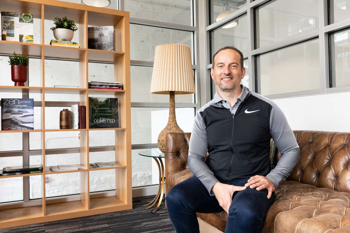 Mark Morris, owner of Work Hive, is photographed in one of the sitting areas of Work Hive in Salt Lake City on Tuesday.