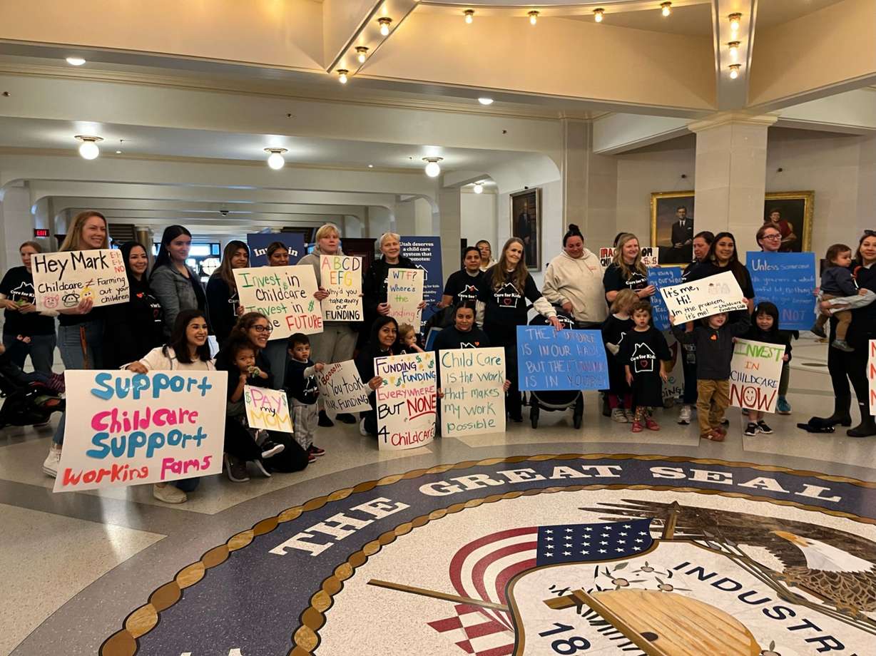 Nearly 100 parents, children and child care providers from the Care for Kids Network gathered at the Utah State Capitol last year in January, to advocate for public investment in child care and bring awareness to the federal child care funding cliff.