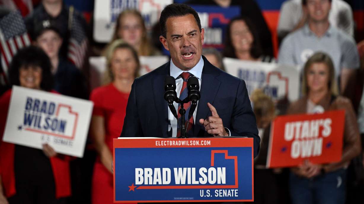 Utah House Speaker Brad Wilson announces his candidacy for U.S. Senate at a kickoff party in Draper on Sept. 27. Wilson is facing accusations of fraud and breach of contract in a lawsuit filed last month claiming he violated a business agreement.