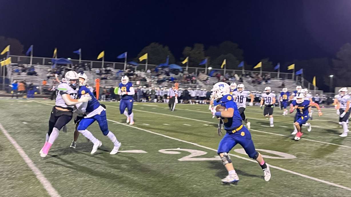 Orem takes down Ridgeline 59-14 in the final regular season game on Wednesday, Oct. 11, 2023.