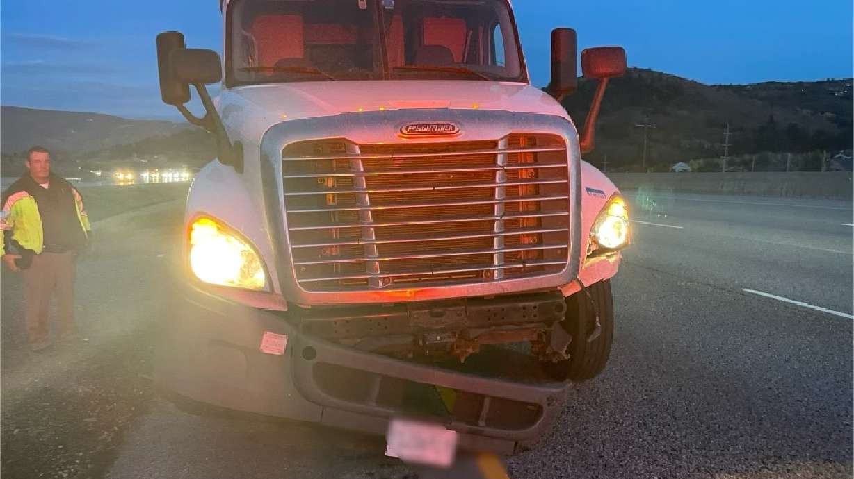 A semitruck driver hit two vehicles on I-80 in Summit County and then led a trooper on a chase into oncoming traffic Friday evening, troopers said.