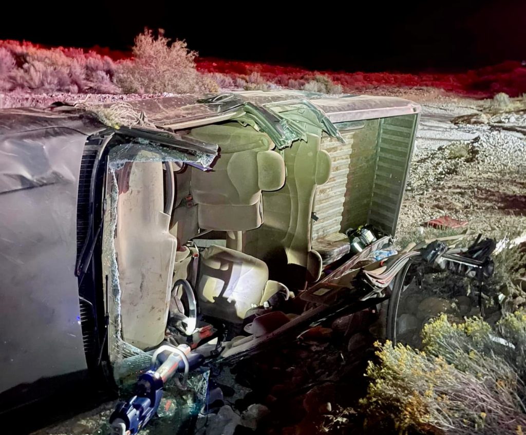 A truck left the roadway on Old Highway 91, police say, and rolled approximately 50 feet down an embankment before landing on the driver’s side near Ivins, Sunday.