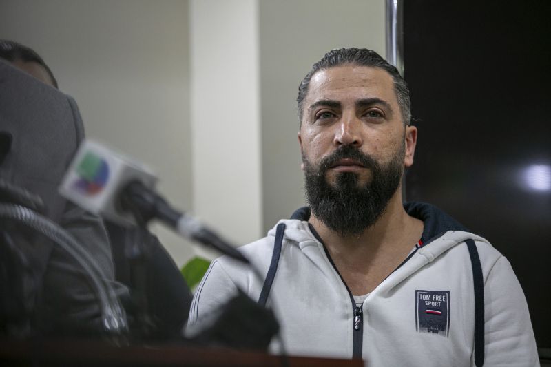 Oday Al-Fayoume, father of Wadea Al-Fayoume, 6, attends a news conference at the Muslim Community Center on Chicago's Northwest Side, Sunday. Authorities say a 71-year-old Illinois man has been charged with a hate crime, accused of fatally stabbing a 6-year-old boy and seriously wounding a 32-year-old woman, in Plainfield Township.