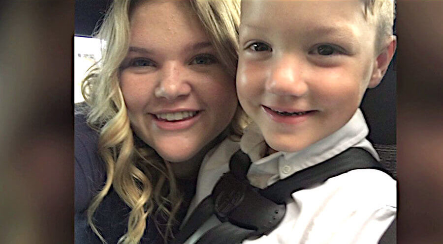 Tylee Ryan, right, is pictured here with her brother, JJ Vallow. Chad Daybell, their mother's new husband, is on trial for their murders after their bodies were found buried in the backyard of his Idaho home.