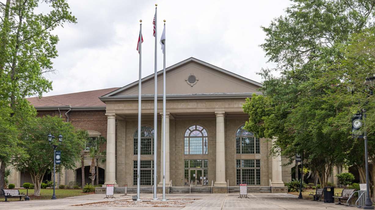 The Camden County Georgia Courthouse is seen on April 16, 2022. A Black man who had been exonerated after serving 16 years for an armed robbery conviction was fatally shot by a Georgia sheriff's deputy.